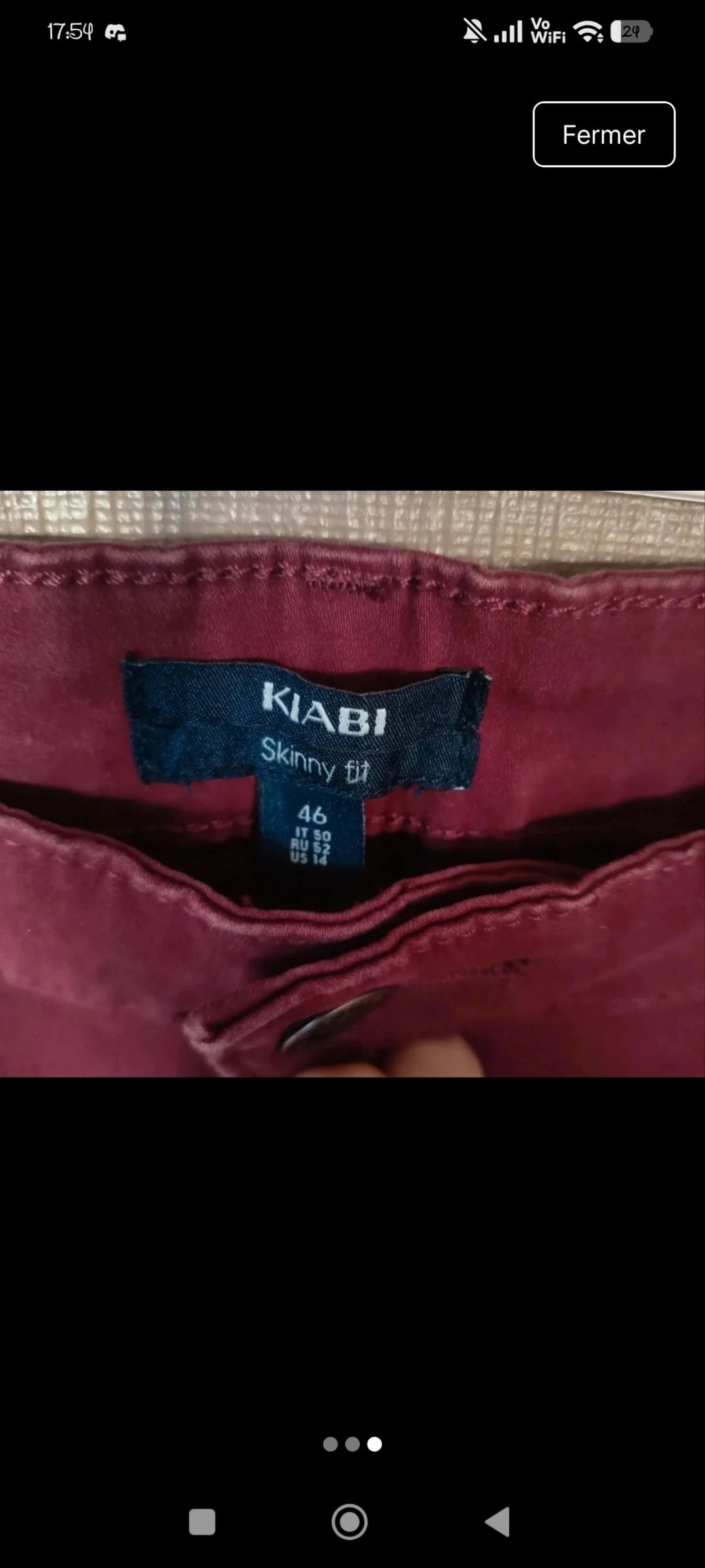 👖Calça masculina bordô Kiabi Skinny Fit – Tamanho 46 👖 – photo 3